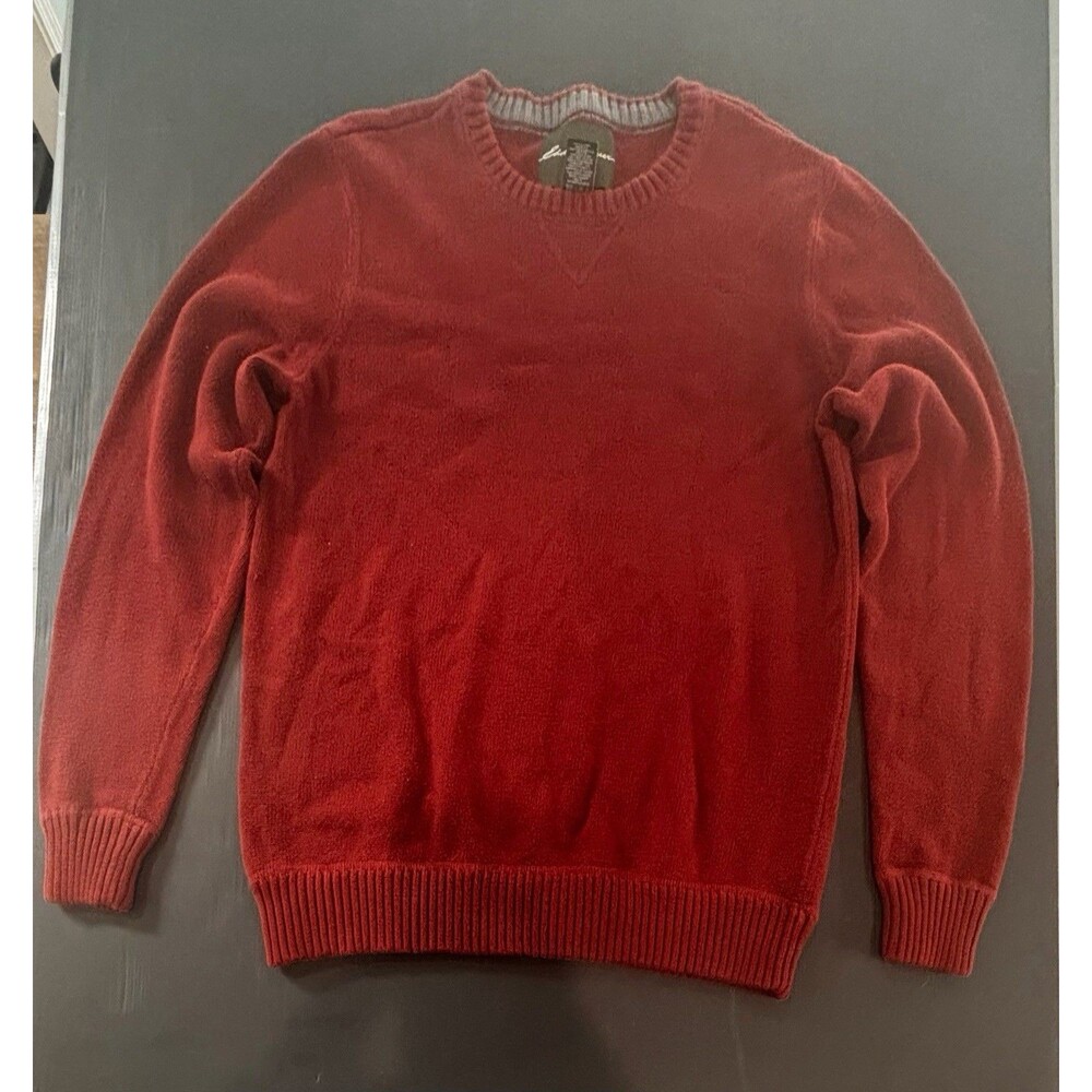 Vintage Eddie Bauer Men's Size XL Heavy Knit Crewneck Pullover Sweater Red A6